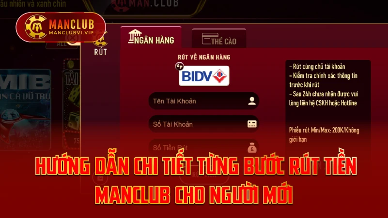 Hướng Dẫn Chi Tiết Từng Bước Rút Tiền ManClub Cho Người Mới
